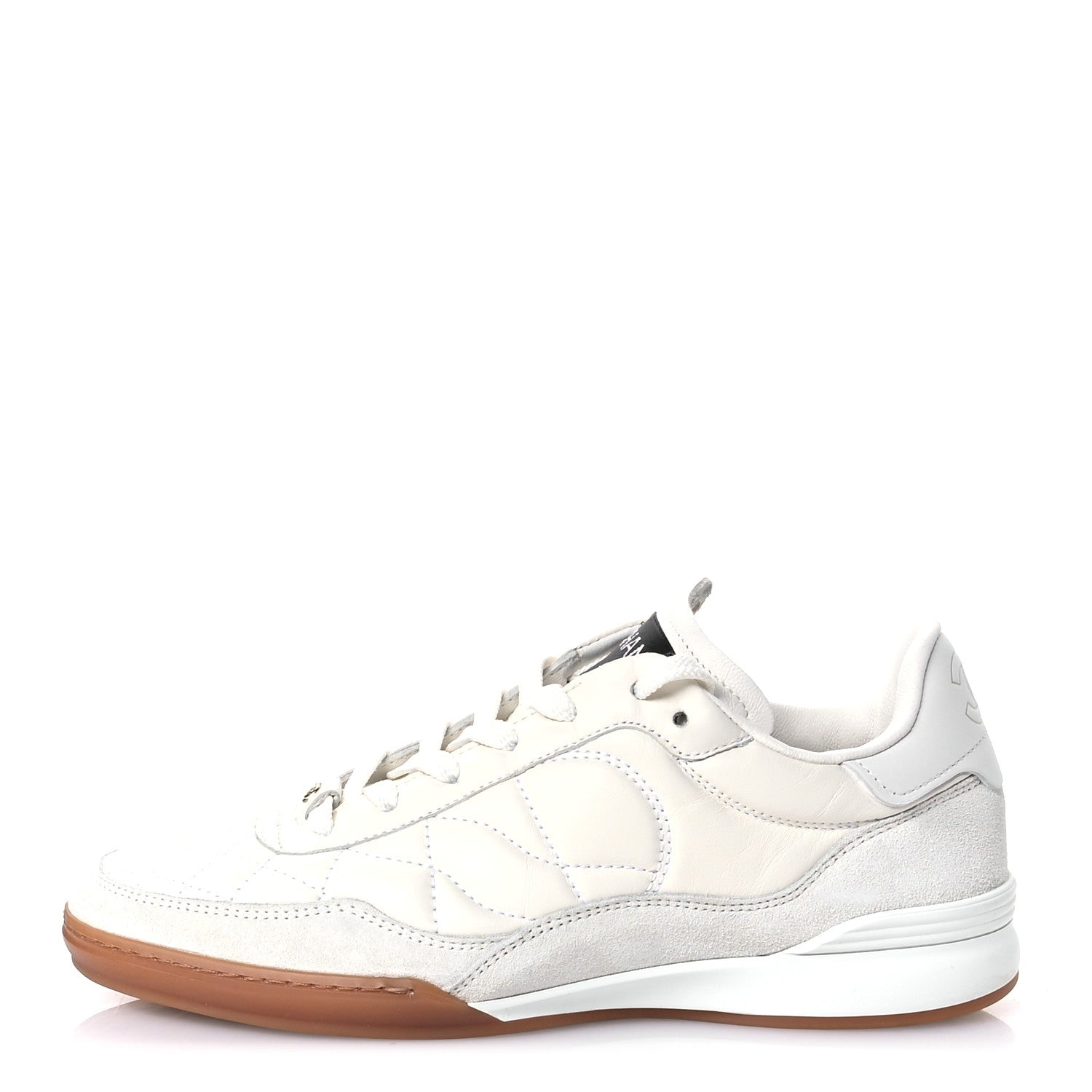 Chanel Suede Calfskin Quilted Sneakers 36 White 1 of 9