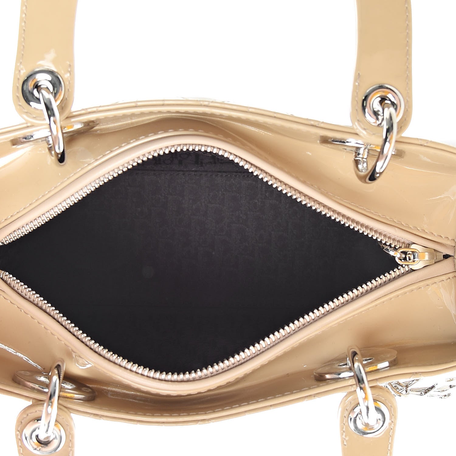 Christian Dior Patent Cannage Medium Lady Dior Beige 5 of 10
