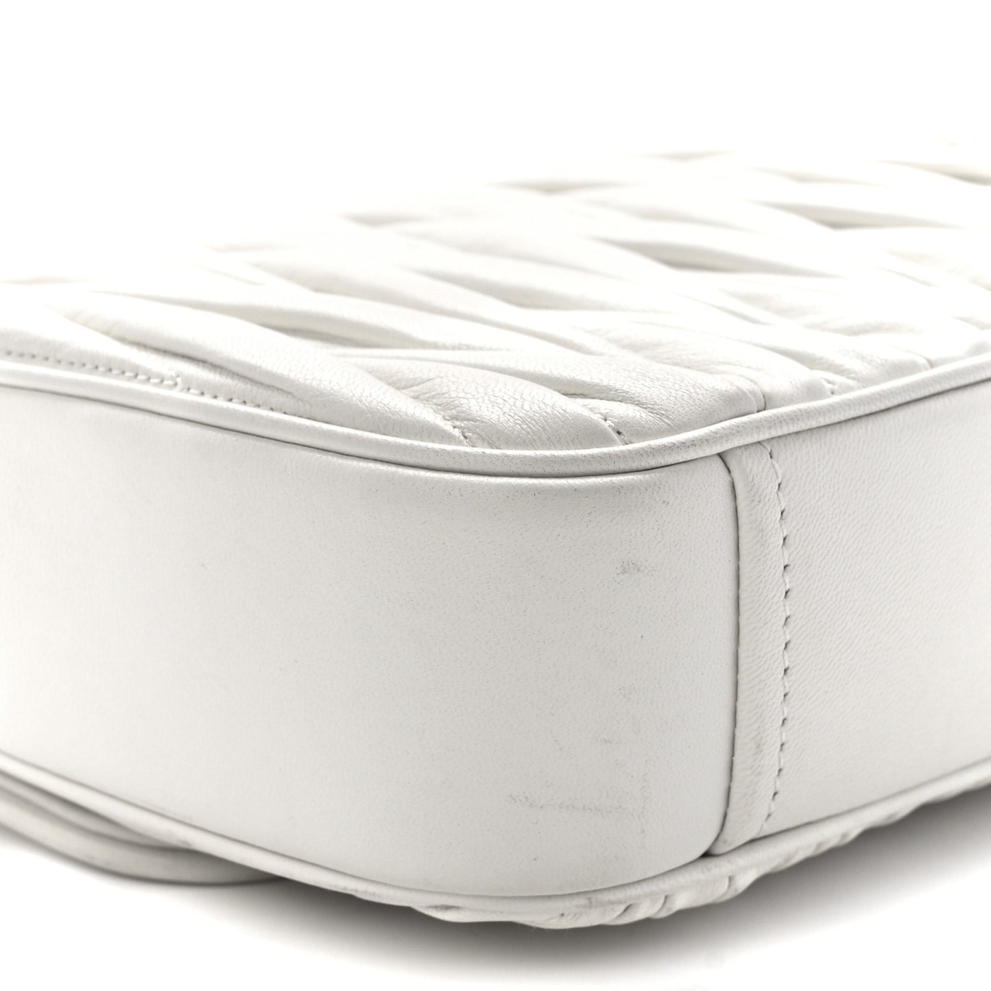 Nappa Matelasse Flap Shoulder Bag White