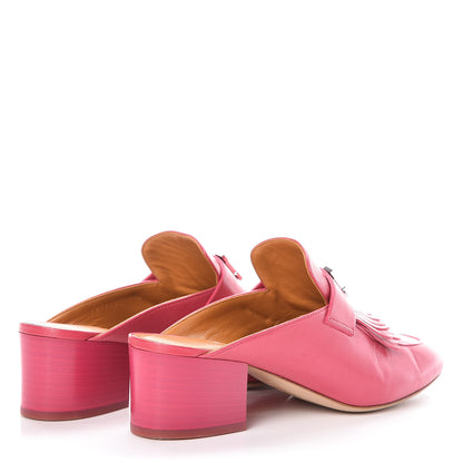 Hermes Goatskin Tuileries Mules 37 Rouge Azalee 4 of 11