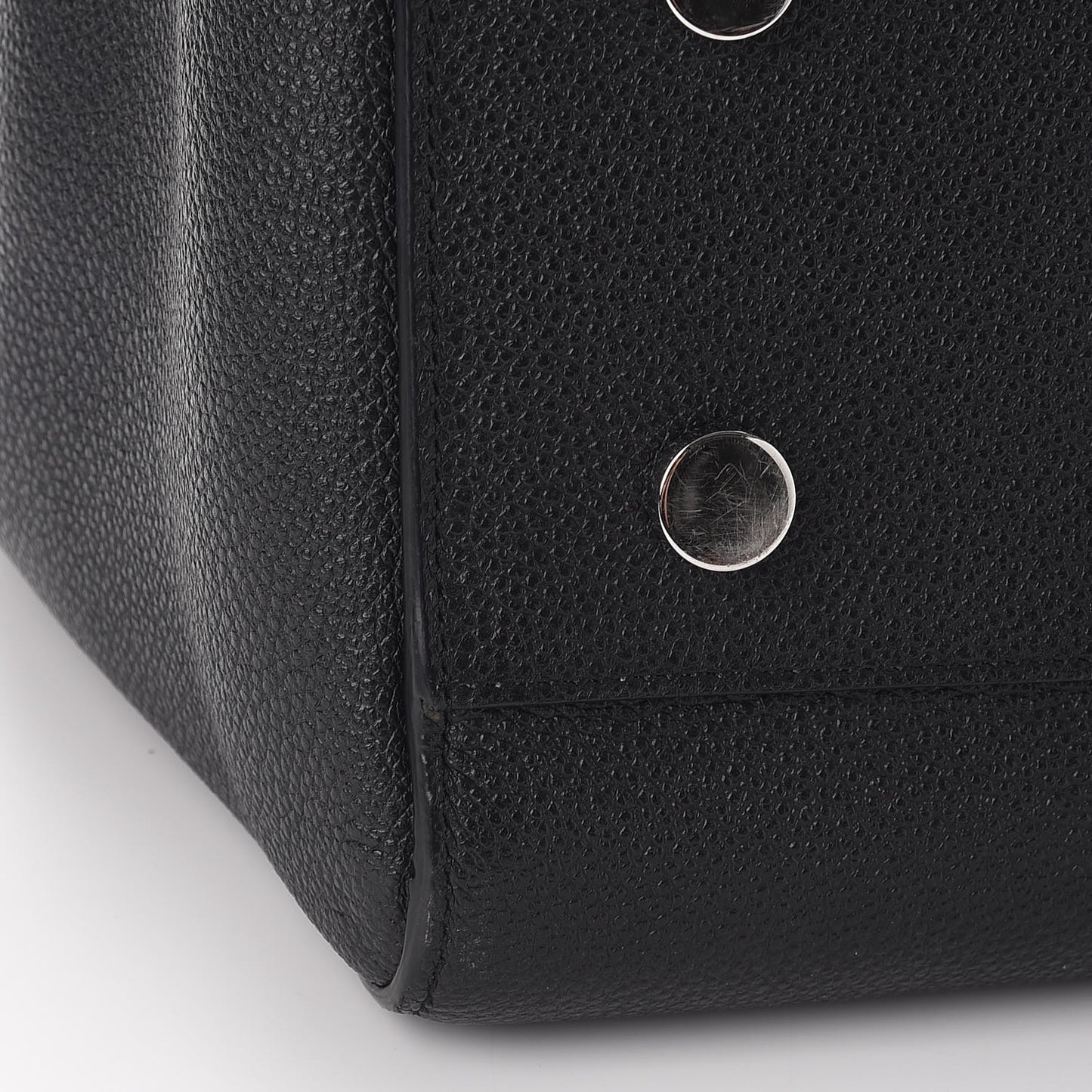 Grained Calfskin Small Cabas Rive Gauche Black