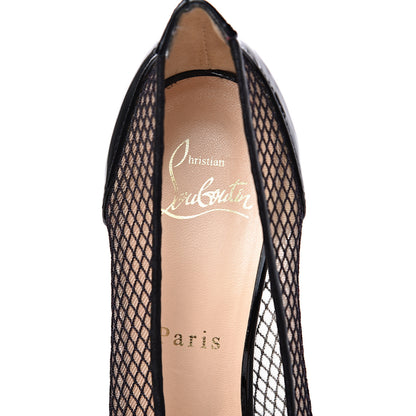 Christian Louboutin Patent Fishnet Fetilo 120 Pumps 37 Black 6 of 9