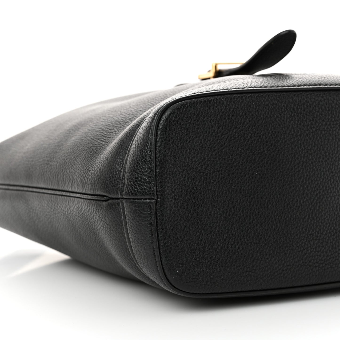 Soft Grained Calfskin Medium Bucket Bag Black
