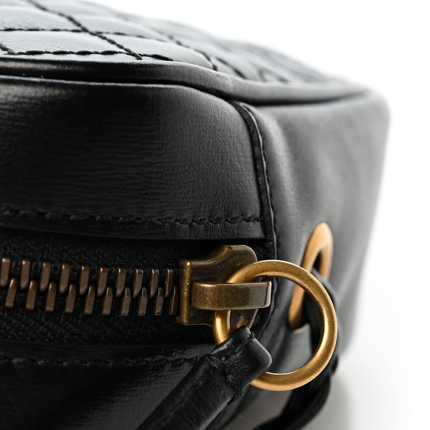 Calfskin Trapuntata Web Mini GG Shoulder Bag Black