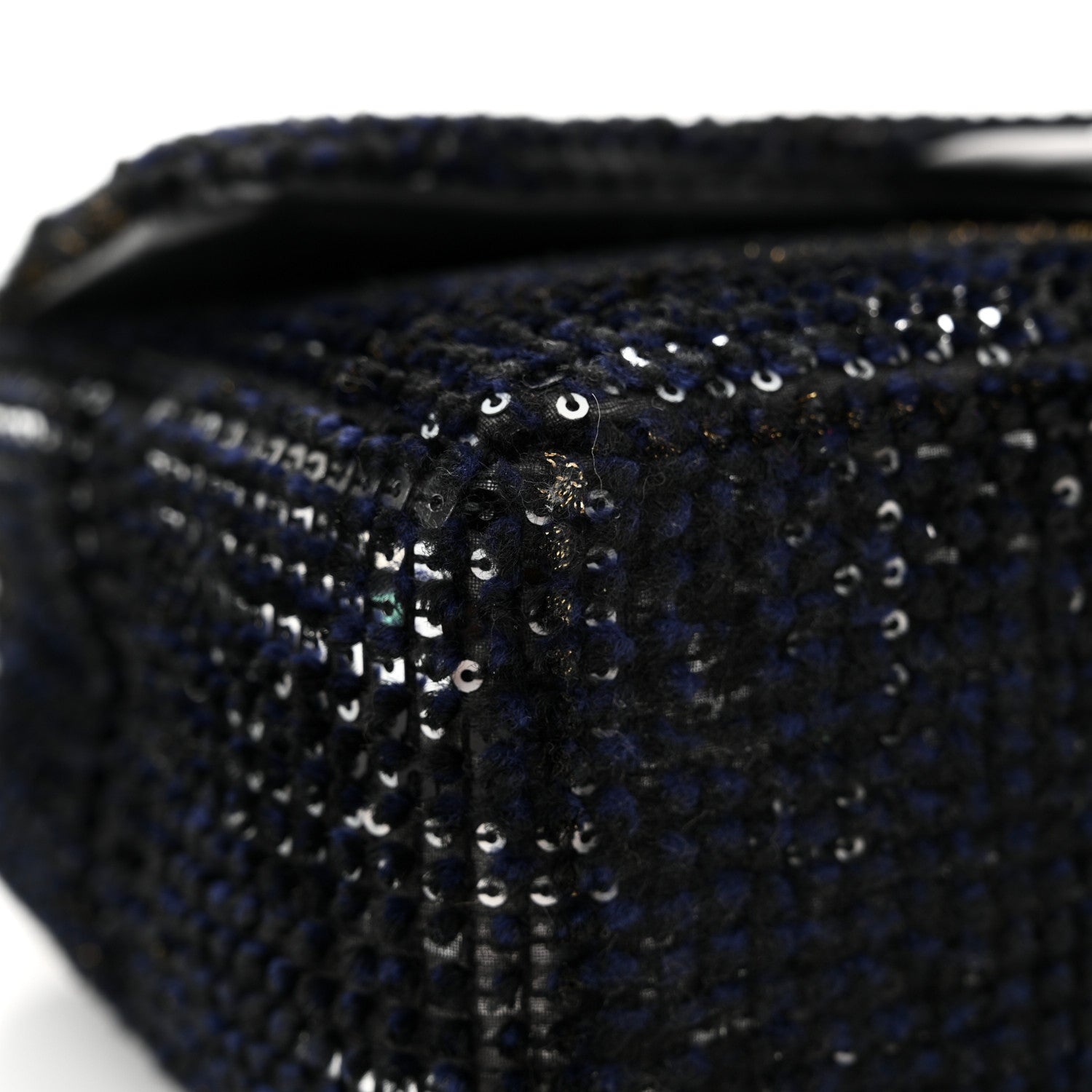 Chanel Sequin Mini Rectangular Single Flap Black Silver 12 of 13