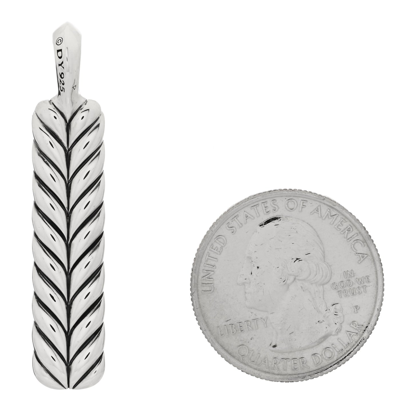 Sterling Silver Chevron Ingot Tag Pendant