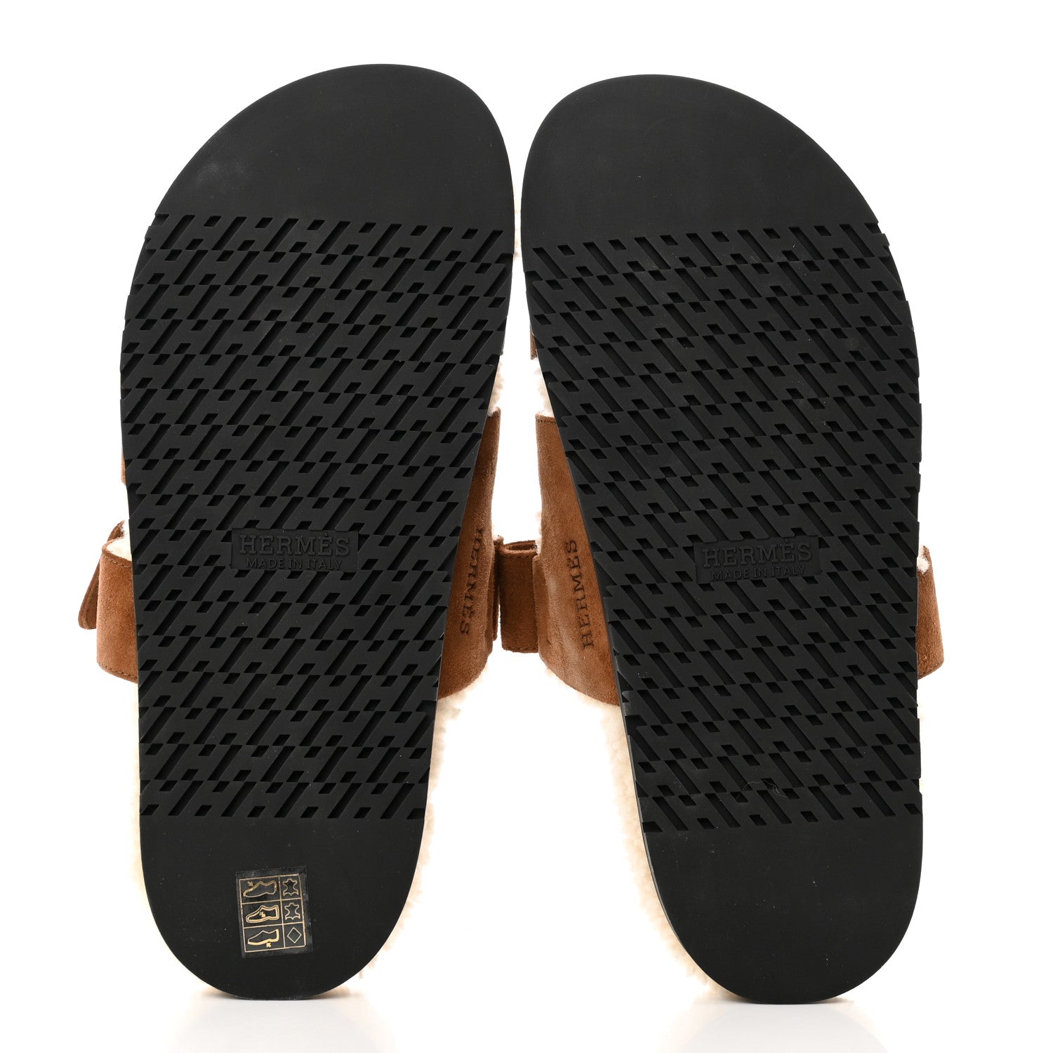Hermes Suede Goatskin Woolskin Womens Chypre Sandals 40 Naturel Ecru 5 of 8