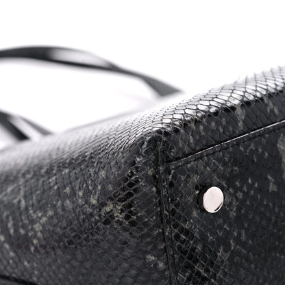 Jimmy Choo Snakeskin Embossed Calfskin JC Tote Anthracite 8 of 13