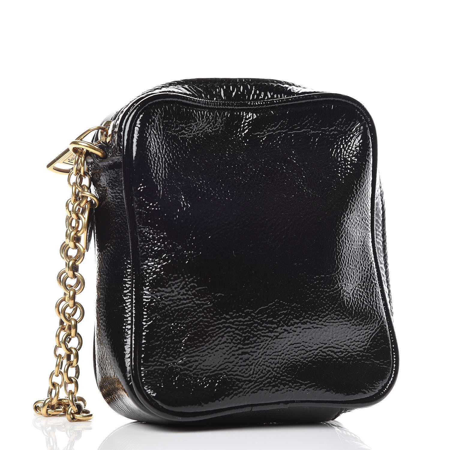 Saint Laurent Textured Patent Monogram Mini Wristlet Black 3 of 9