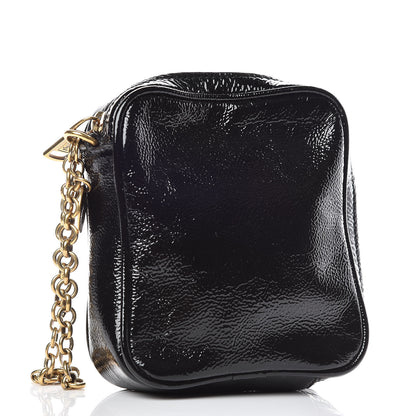 Saint Laurent Textured Patent Monogram Mini Wristlet Black 3 of 9