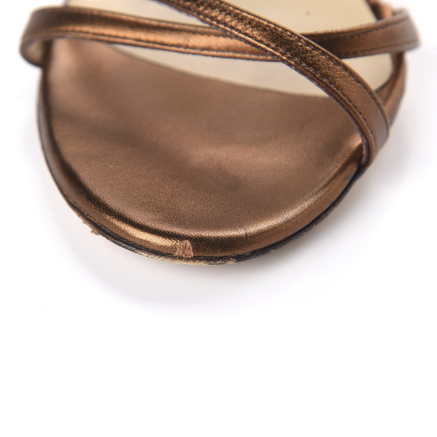 Metallic Calfskin India Sandals 38 Bronze