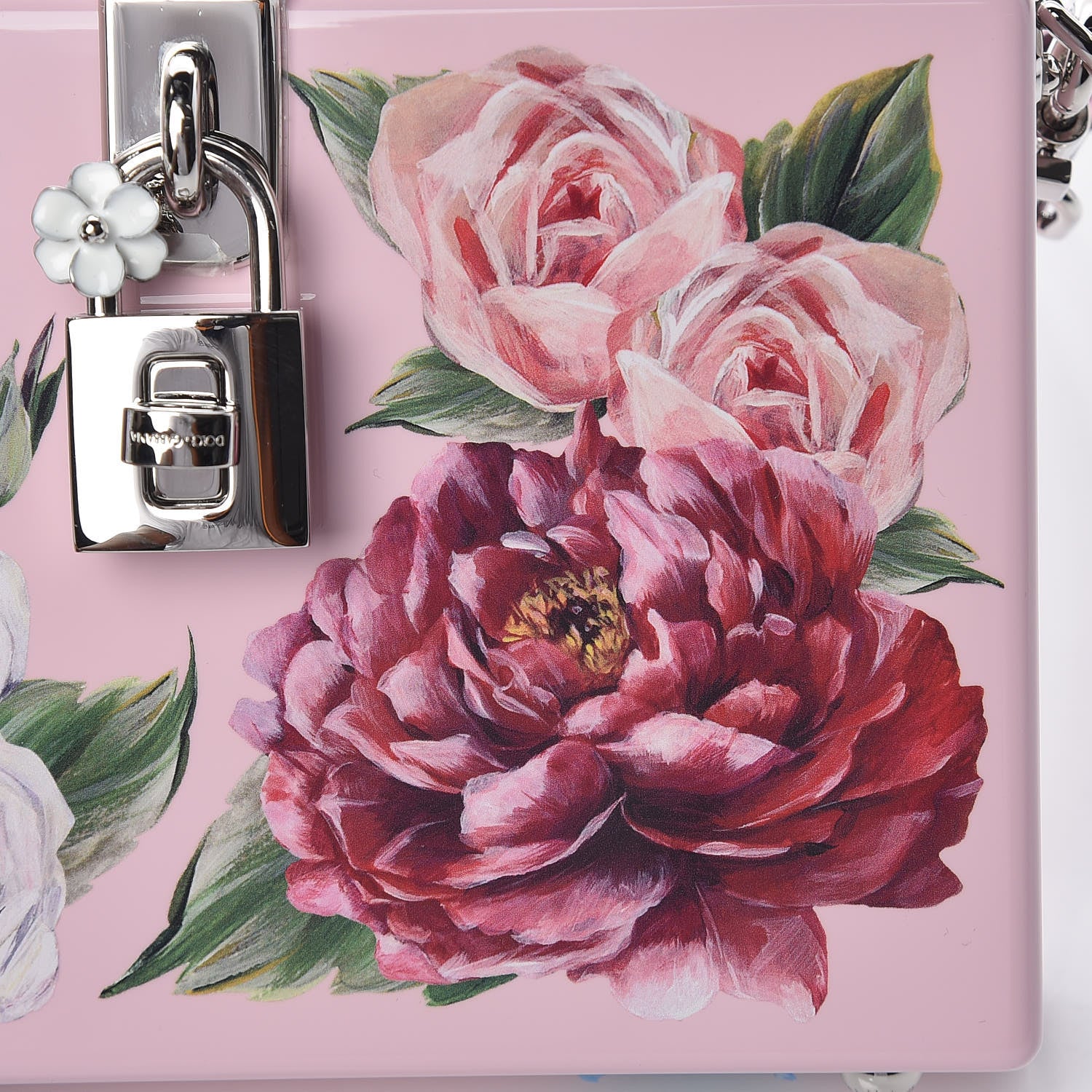 Dolce & Gabbana Acrylic Floral Print Dolce Box Clutch Pink 7 of 12