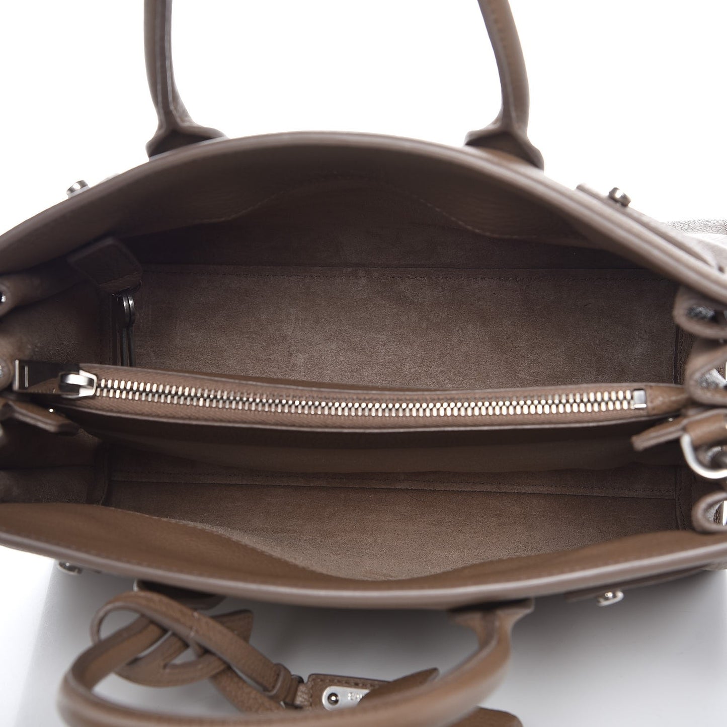 Grained Calfskin Baby Sac De Jour Souple Taupe