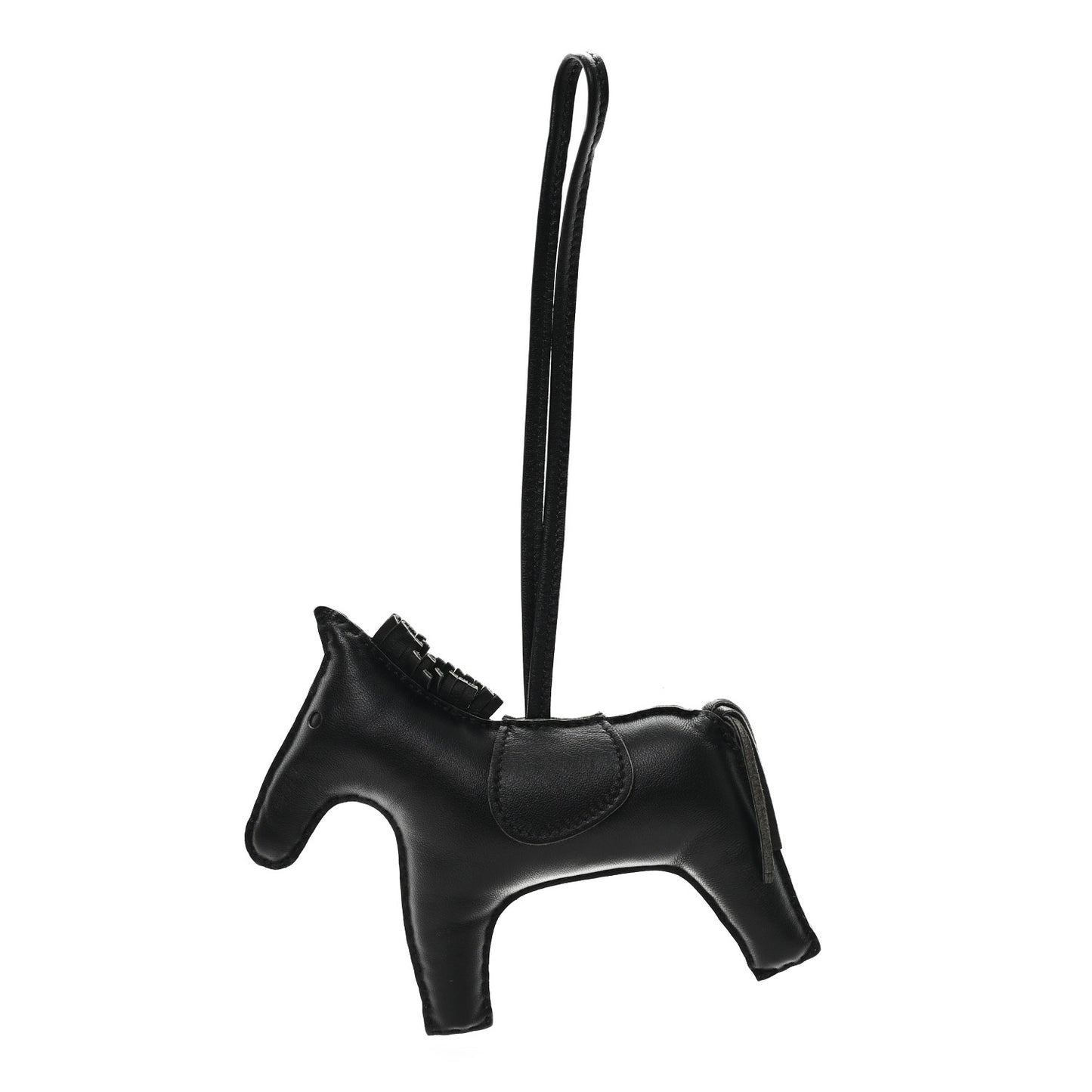 Milo Lambskin Grigri Rodeo Horse Bag Charm GM So Black