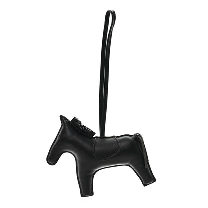 Hermes Milo Lambskin Grigri Rodeo Horse Bag Charm GM So Black 1 of 4