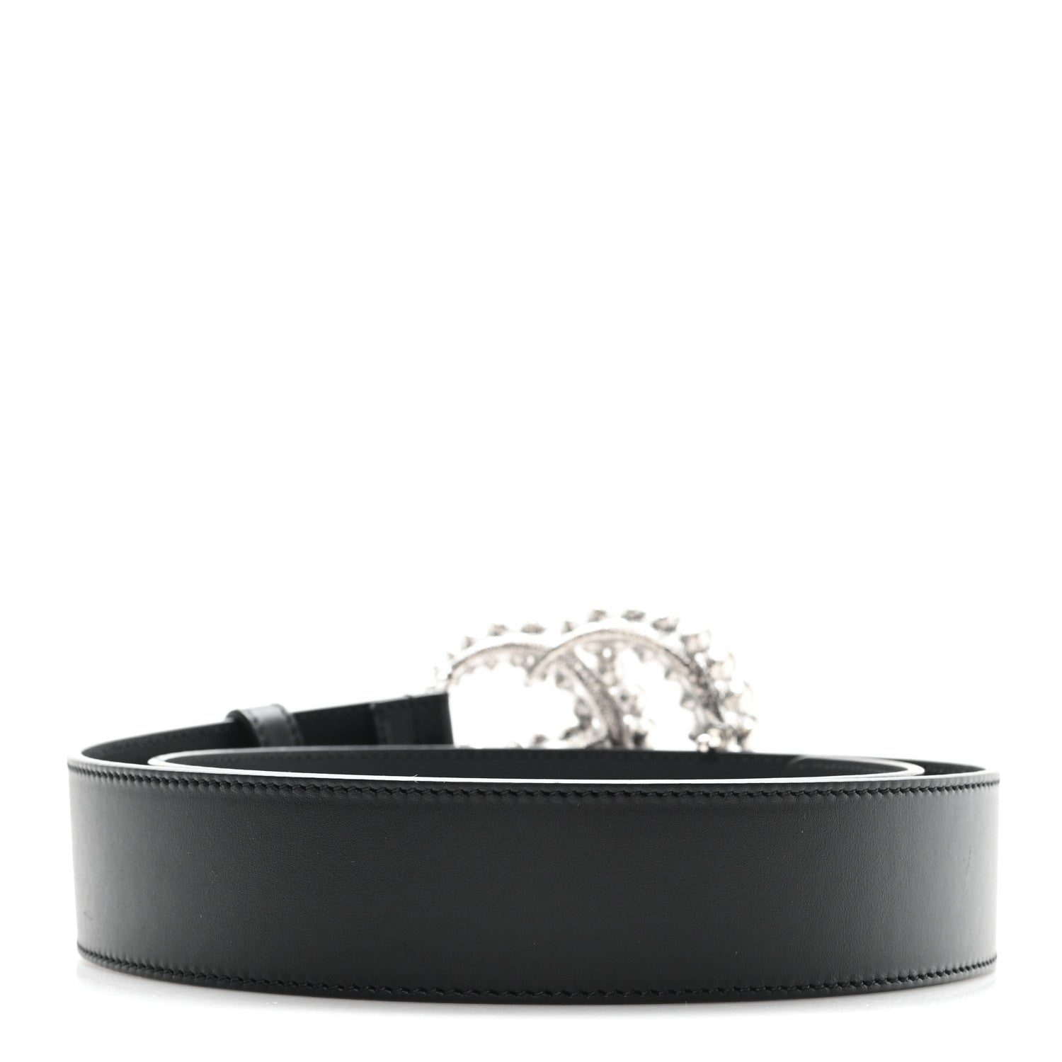 Gucci Calfskin Crystal Double G 40mm Belt 90 36 Black 2 of 5