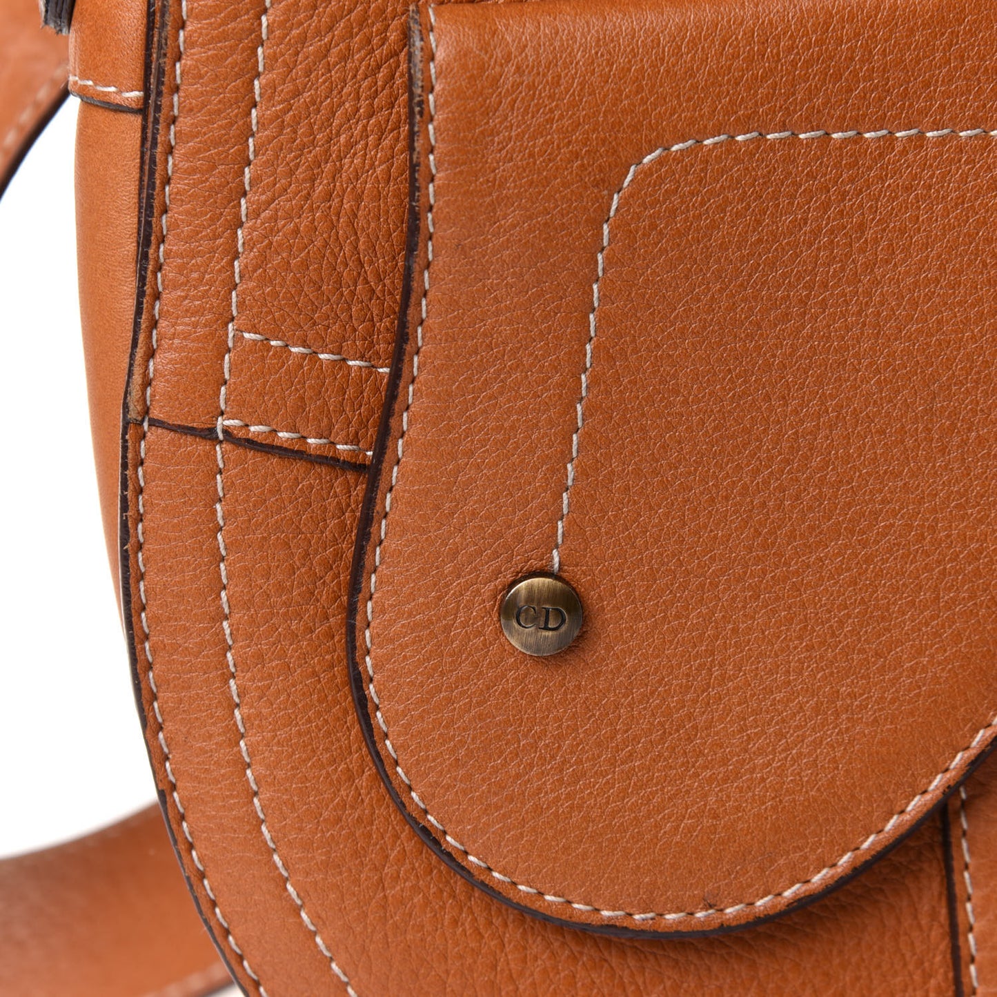Calfskin Baudrier Double Saddle Bag Brown