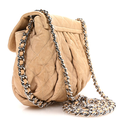 Chanel Washed Lambskin Quilted Medium Chain Around Messenger Beige 3 of 10