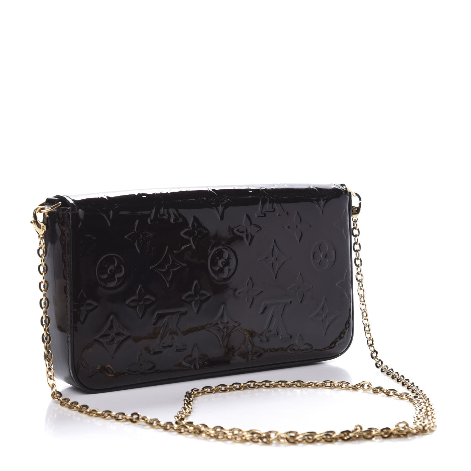 Louis Vuitton Vernis Pochette Felicie Chain Wallet Amarante 2 of 12