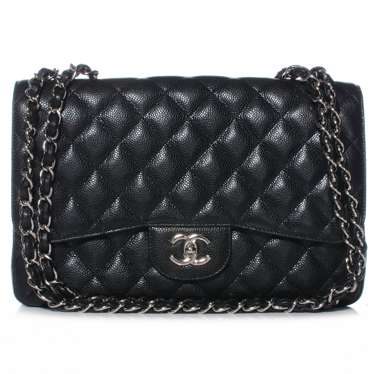 Caviar Jumbo Single Flap Black