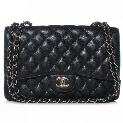 Chanel Caviar Jumbo Single Flap Black 1 of 7
