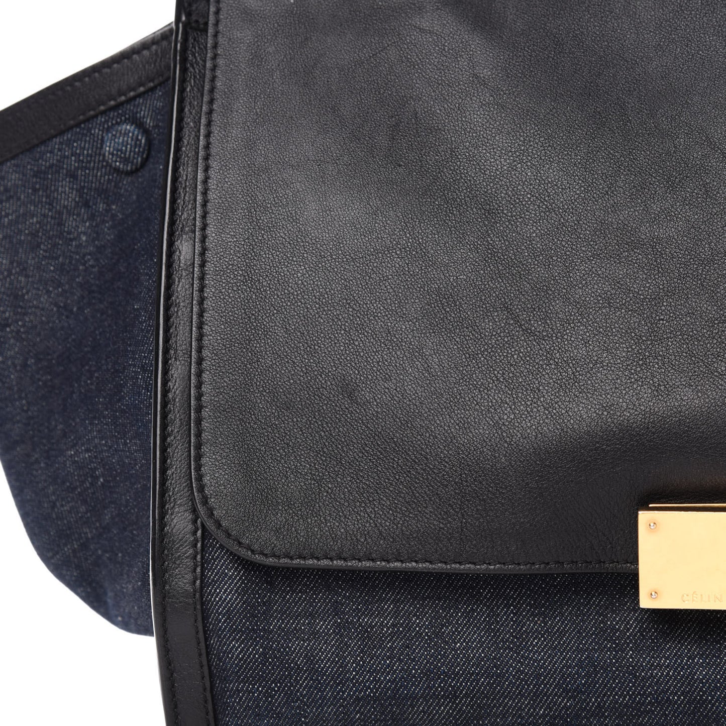 Smooth Calfskin Denim Medium Trapeze Blue