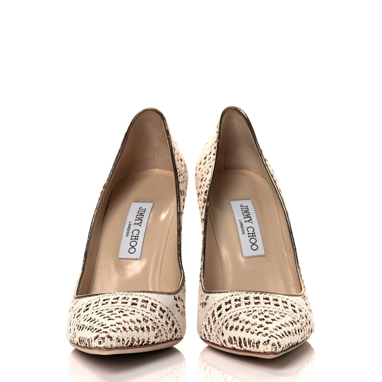 Metallic Crochet Glitter Abel 100 Pumps 41 Off White