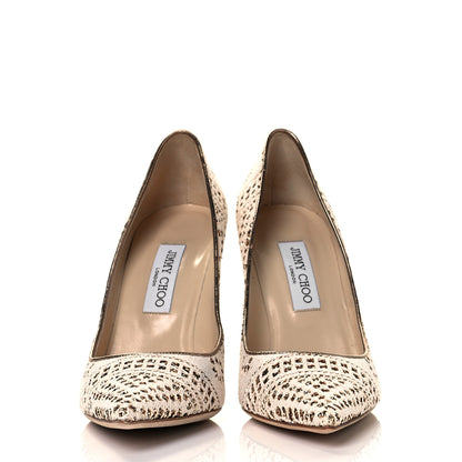Jimmy Choo Metallic Crochet Glitter Abel 100 Pumps 41 Off White 2 of 8