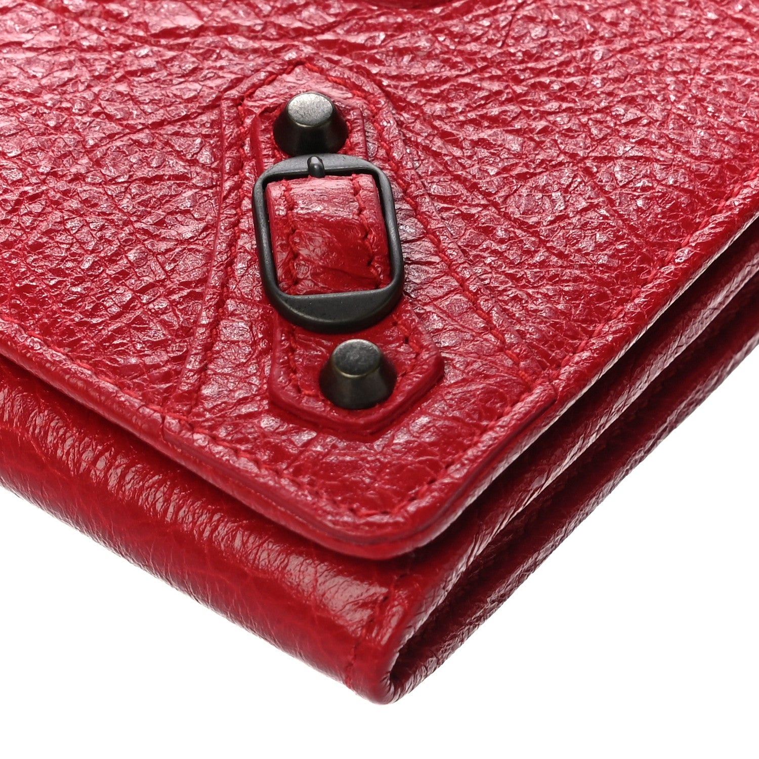 Balenciaga Agneau Classic Hardware Continental Zip Around Wallet Rouge Tango 9 of 10