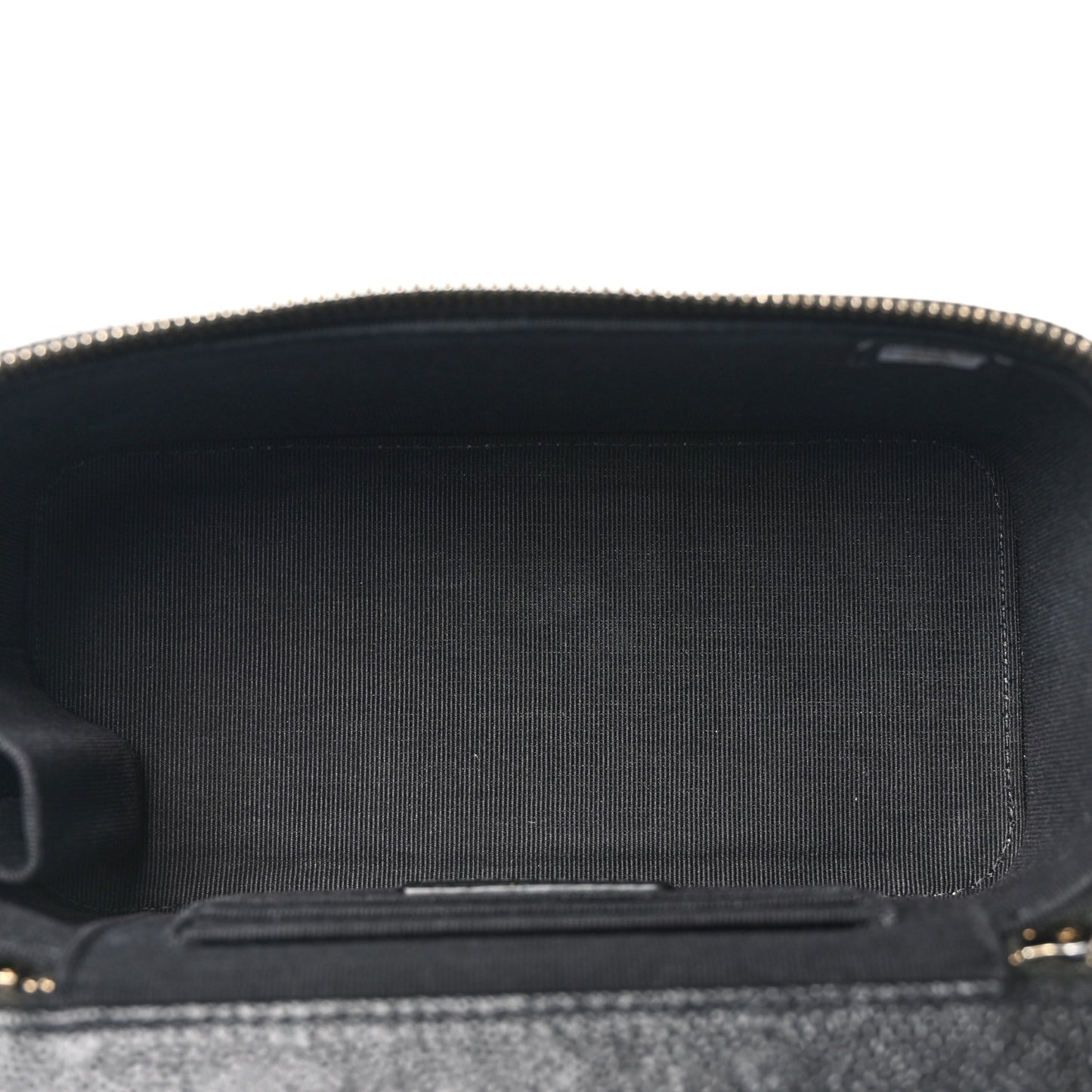 Caviar Quilted Small Tiny CC Vanity Case With Chain Black