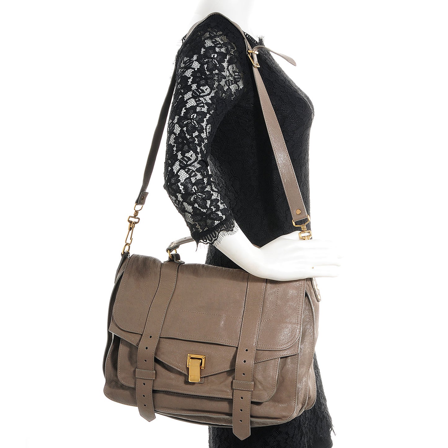 Lambskin PS1 Large Satchel Smoke