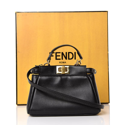 Fendi Nappa Micro Peekaboo Iconic Satchel Black 9 of 9