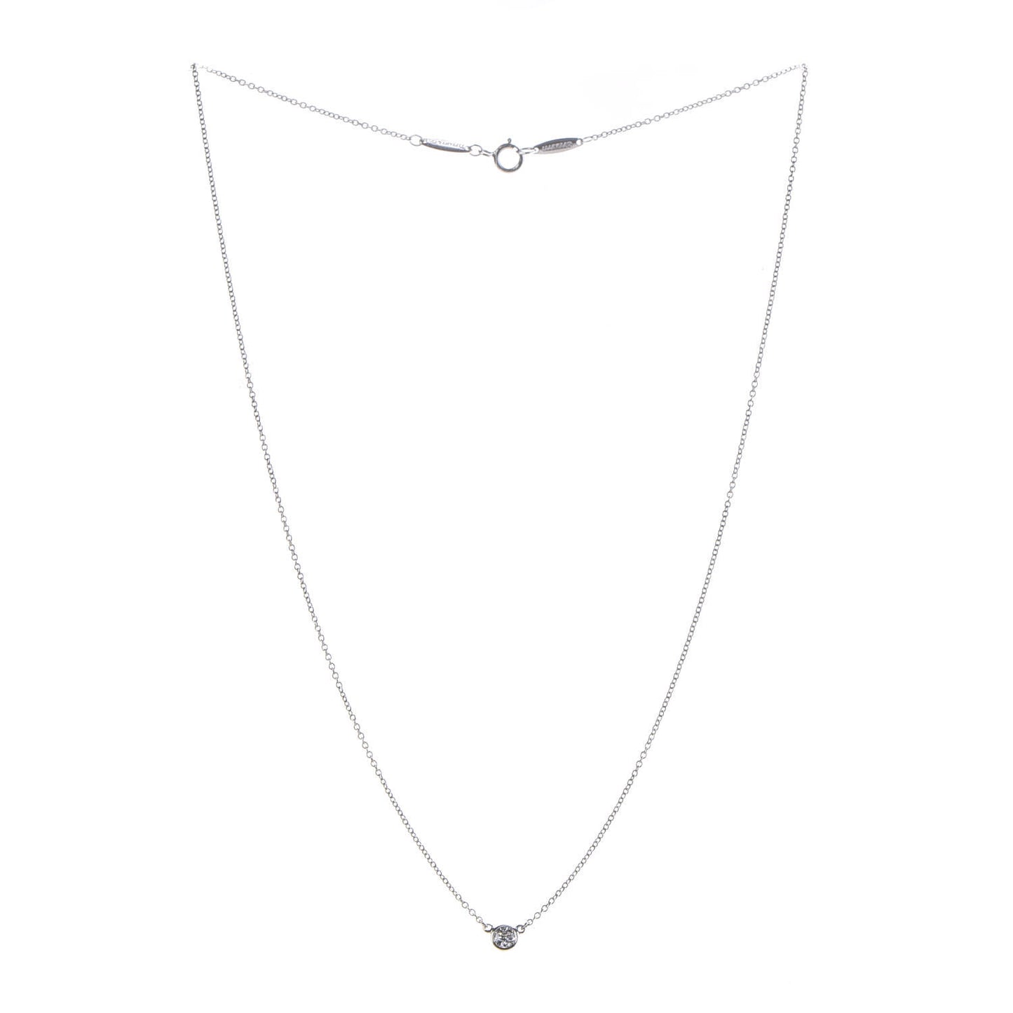 Platinum Diamond .12ct Elsa Peretti Diamonds by the Yard Pendant Necklace