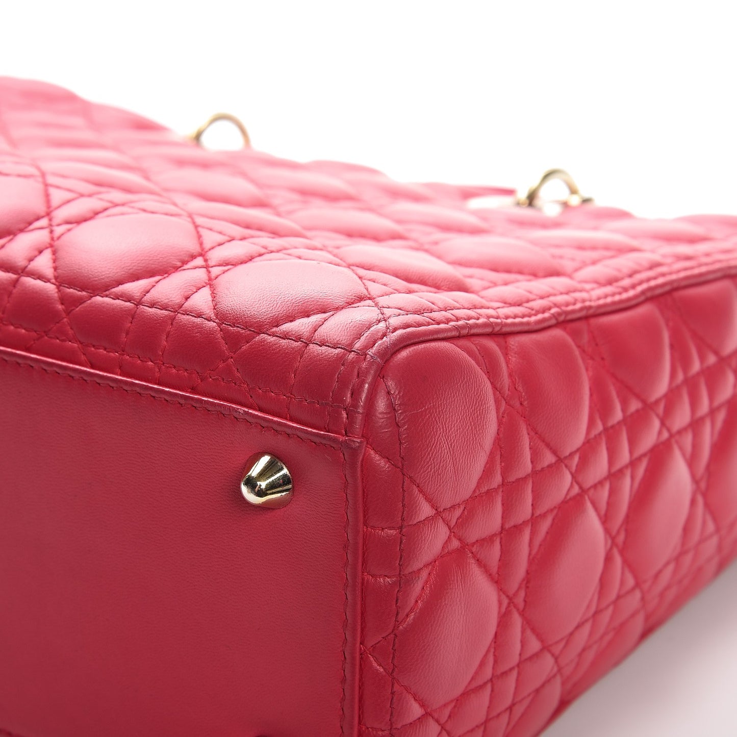 Lambskin Cannage Large Lady Dior Fuchsia