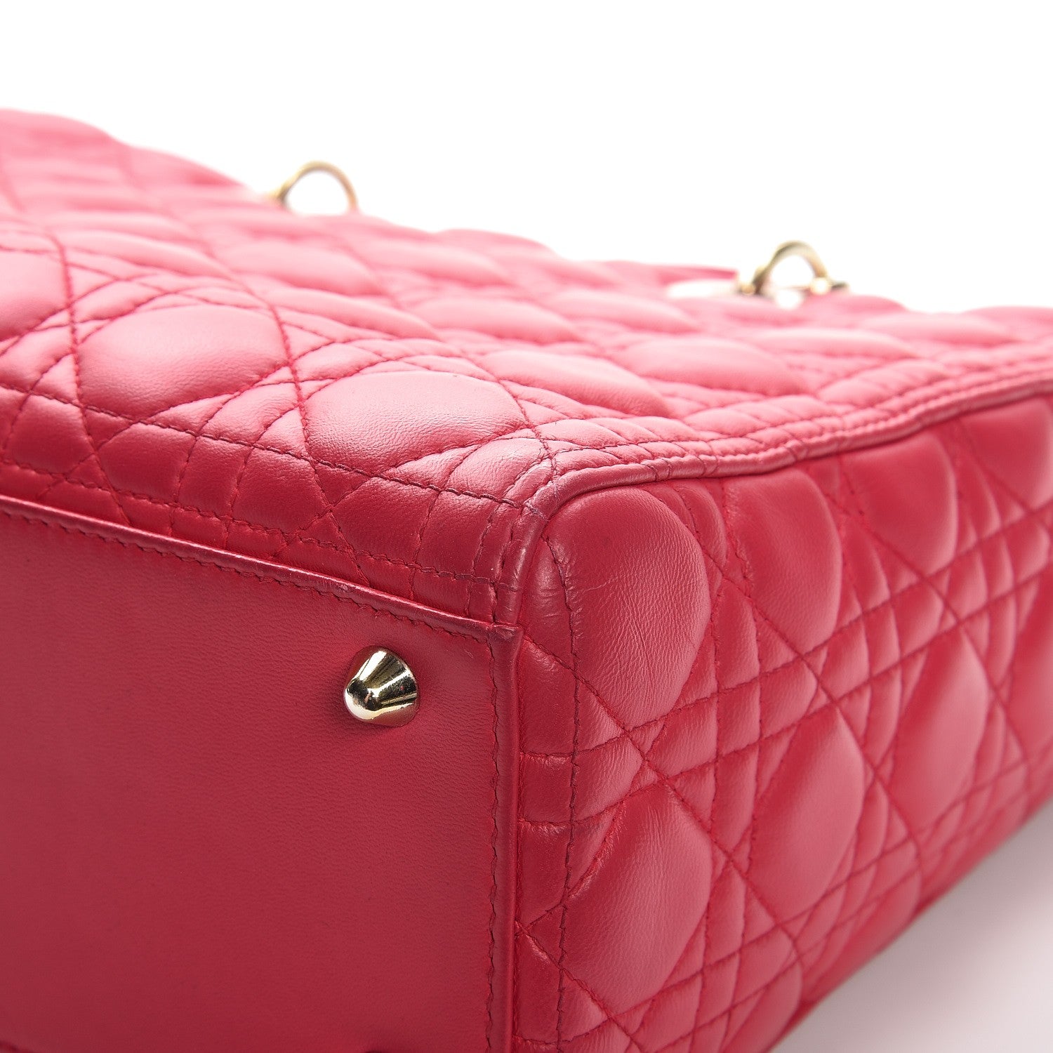 Christian Dior Lambskin Cannage Large Lady Dior Fuchsia 14 of 14