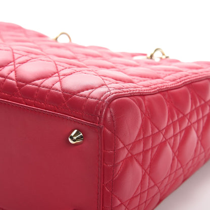Christian Dior Lambskin Cannage Large Lady Dior Fuchsia 14 of 14