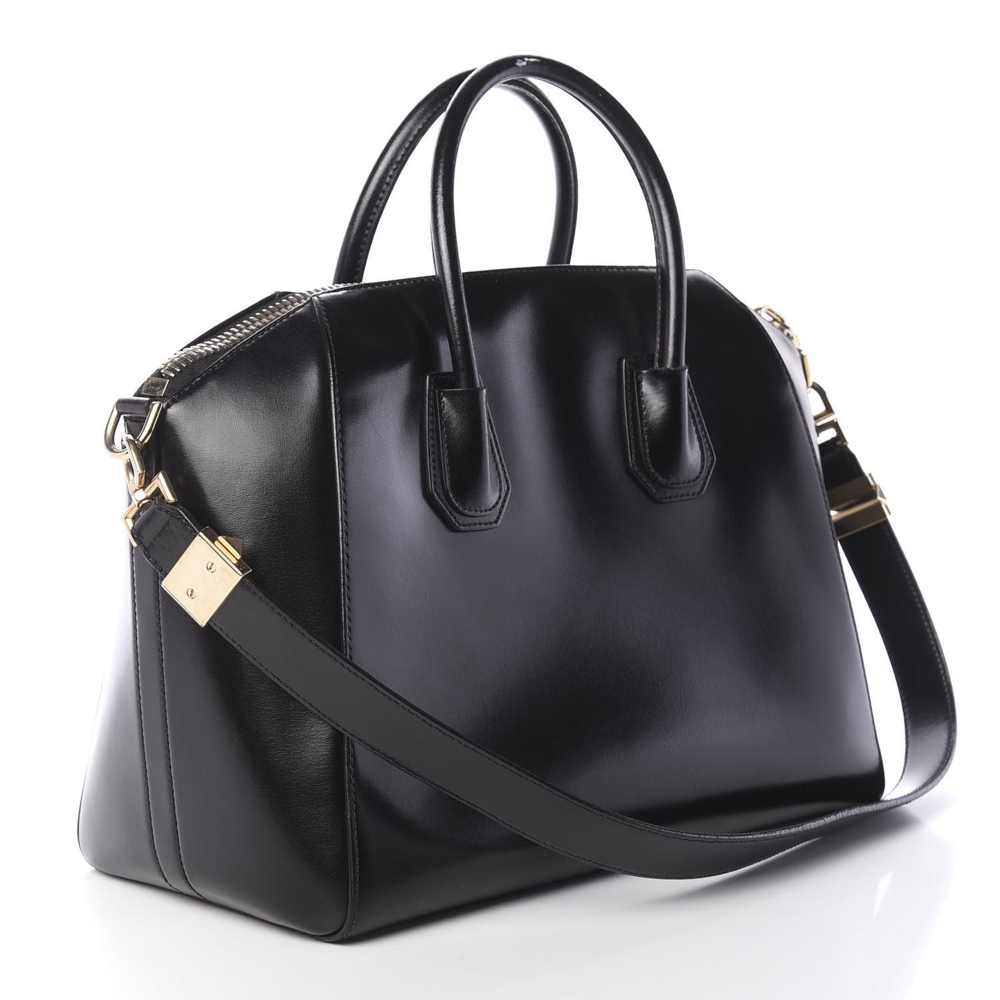 Shiny Lord Calfskin Medium Antigona Black