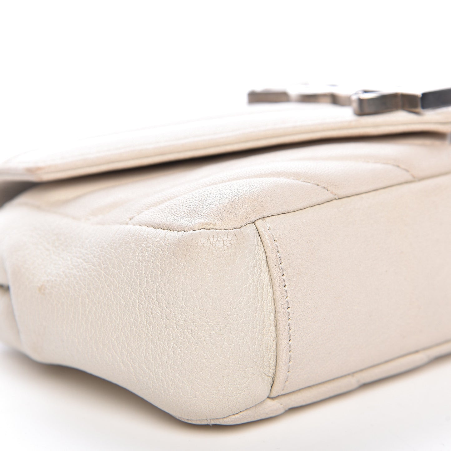 Sheepskin Matelasse Monogram Classic Baby Chain Bag White