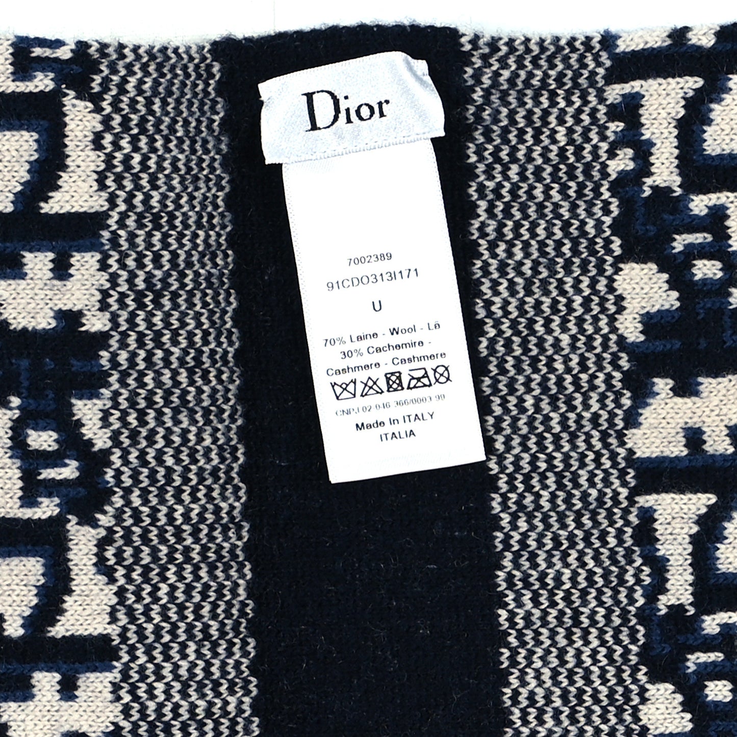 Wool Cashmere Oblique Scarf Beige Blue Black