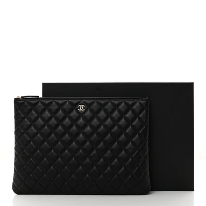Chanel Lambskin Quilted Large Cosmetic Case Black 8 of 8