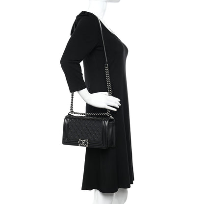 Chanel Patent Calfskin Quilted Medium Boy Flap Black 2 of 13
