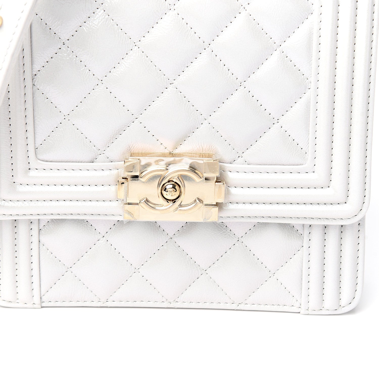 Chanel Calfskin Quilted North South Boy Flap Grey 8 of 9