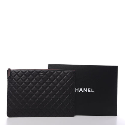 Chanel Lambskin Quilted Large Cosmetic Case Black 8 of 8