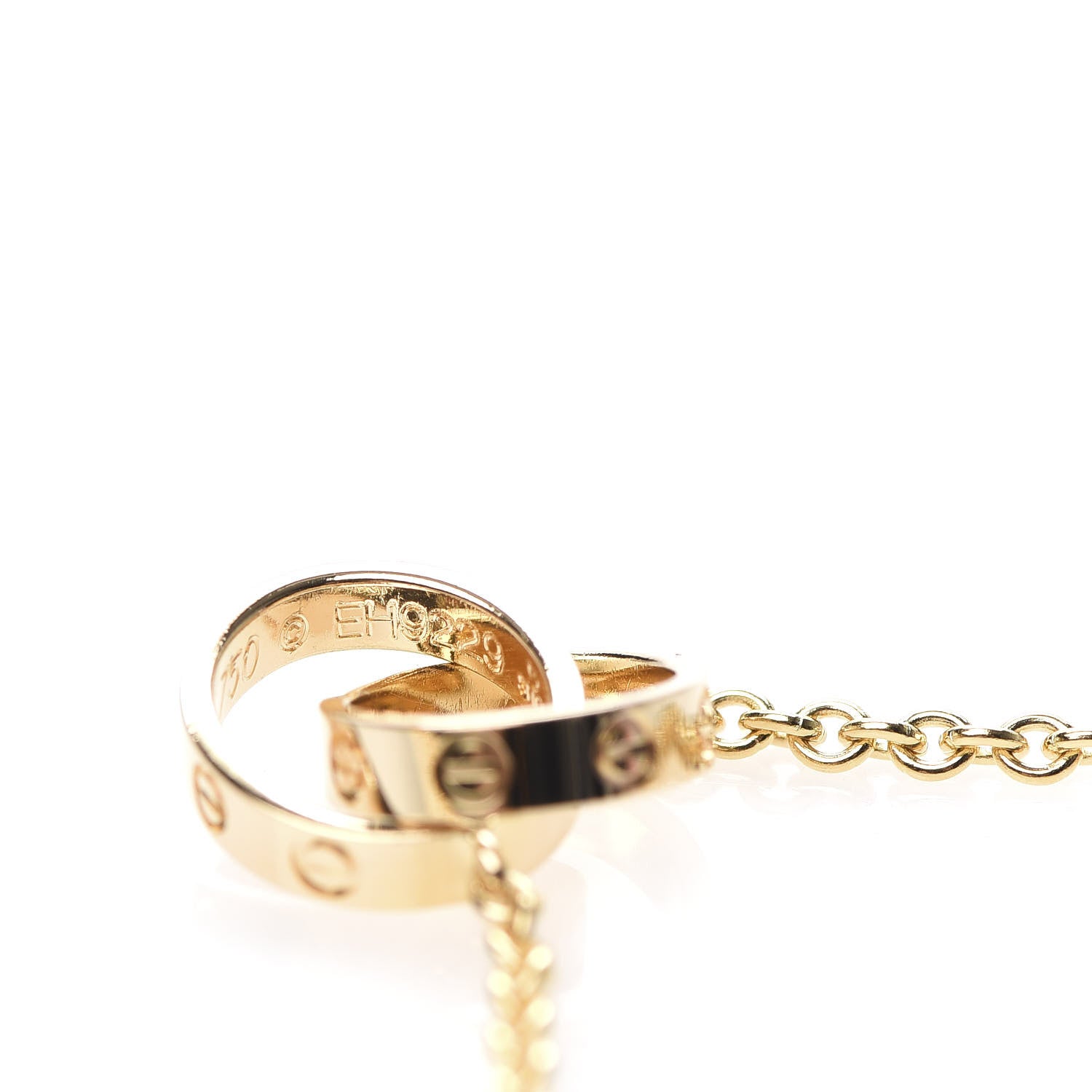 Cartier 18K Yellow Gold Interlocking LOVE Necklace 7 of 9