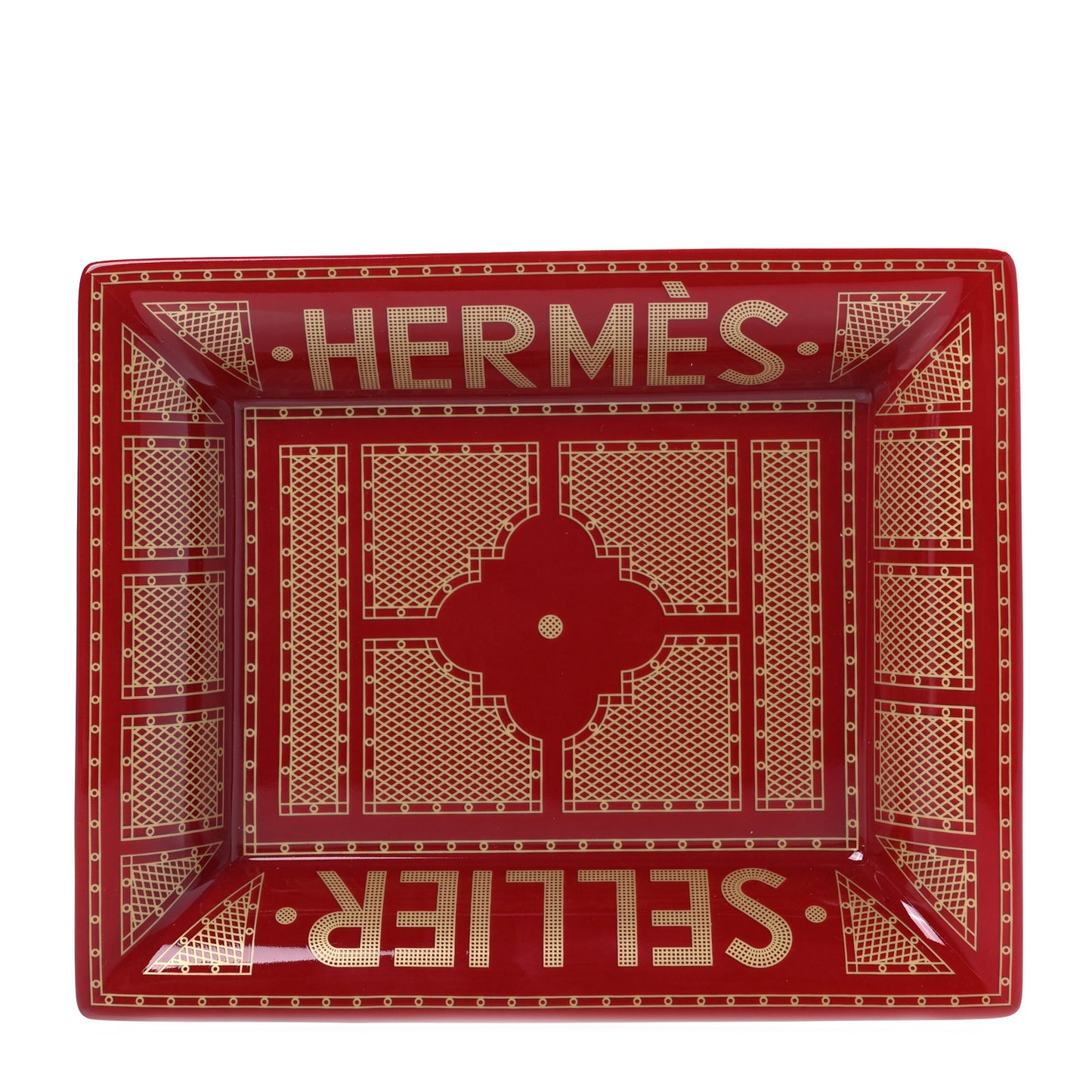 Porcelain Sellier Change Tray Rouge Or