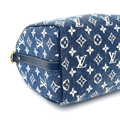 Louis Vuitton Monogram Jacquard Denim Speedy Bandouliere 25 Bleu 7 of 8
