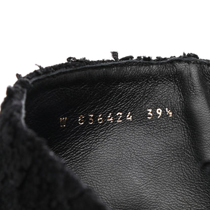 Chanel Tweed Lambskin Quilted Lace Up Combat Boots 39.5 Black 8 of 9