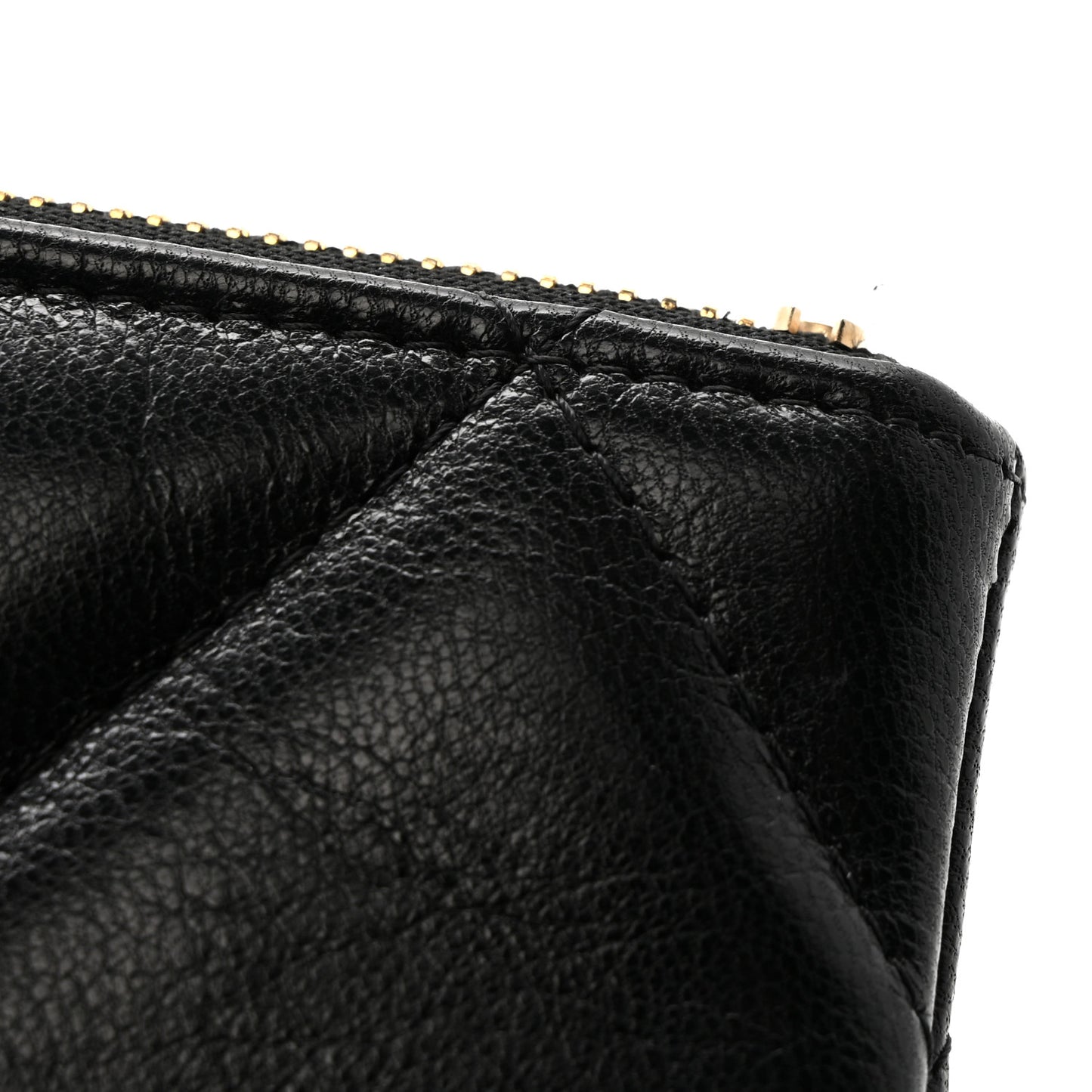 Shiny Goatskin Quilted Small Chanel 19 Pouch Black