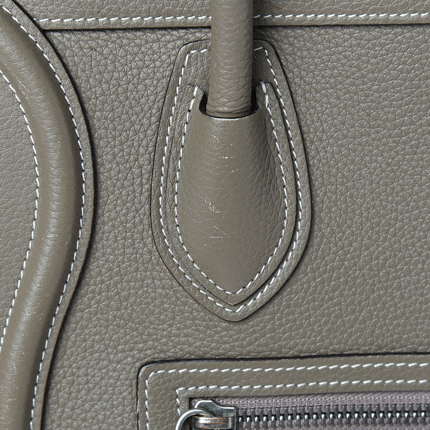 Celine Drummed Calfskin Micro Luggage Souris 19 of 25