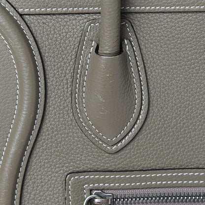 Celine Drummed Calfskin Micro Luggage Souris 19 of 25